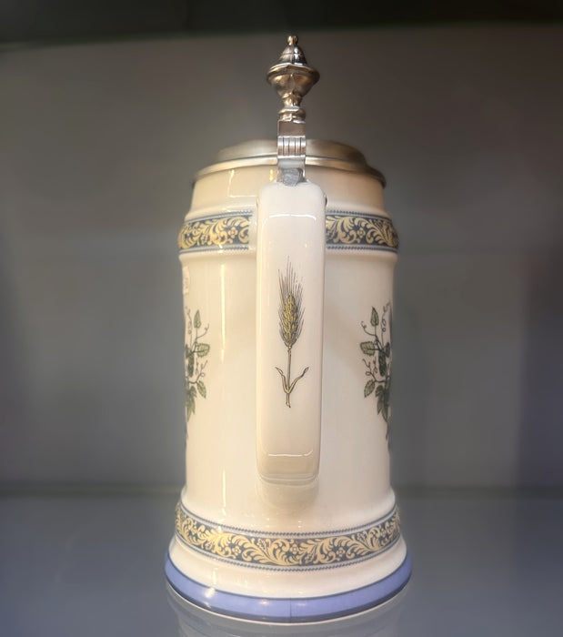 Zimmermann Bierseidel Bier-Krug Brauerkrug mit Zinndeckel 0,75l Bayern 1516