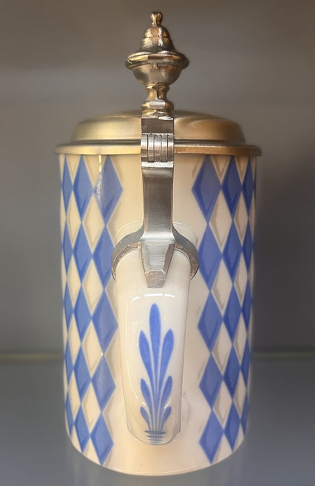 Zimmermann Bierseidel Bier-Krug Galeriekrug mit Zinndeckel 0,5l