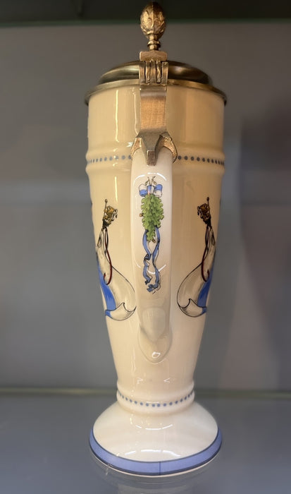 Zimmermann Bierseidel Bier-Krug Wappenkrug mit Zinndeckel 0,5l