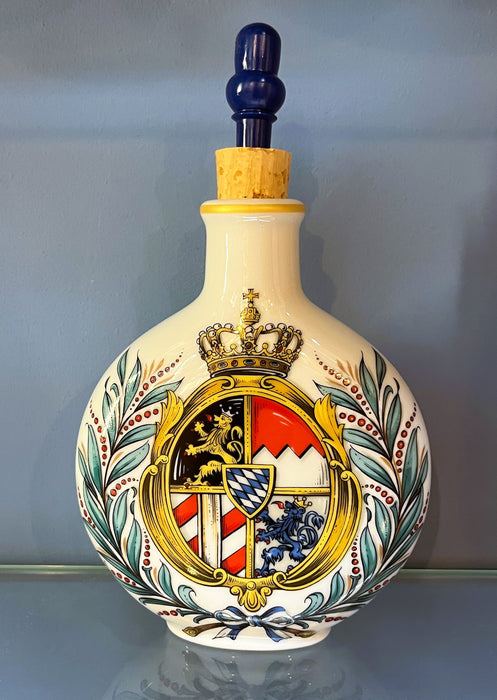 Zimmermann Schnupftabakflasche groß mit Stopfen Bayern Wappen