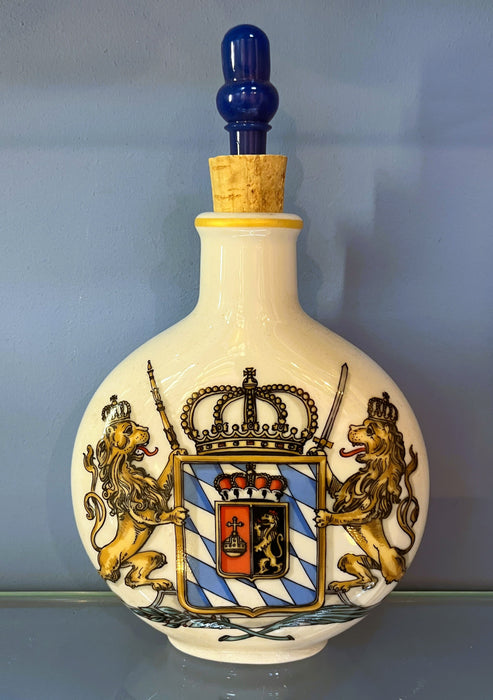 Zimmermann Schnupftabakflasche groß mit Stopfen Bayern Wappen und Löwen