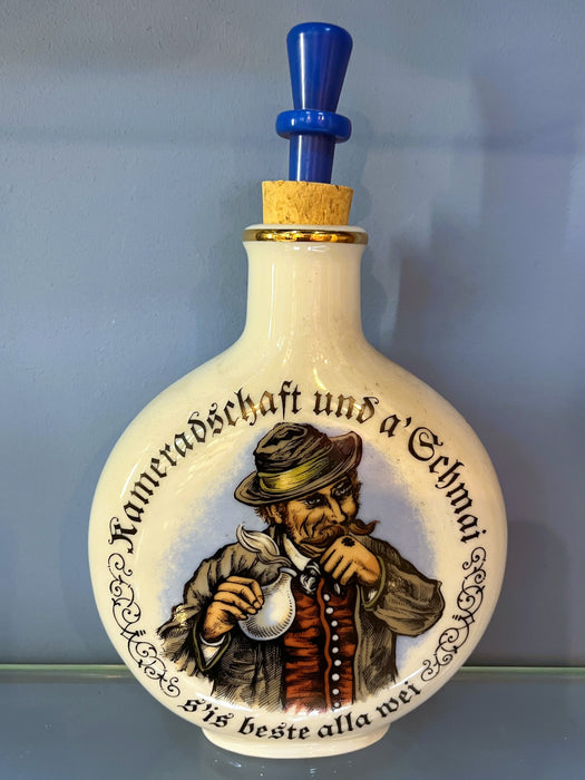Zimmermann Schnupftabakflasche groß mit Stopfen Kameradschaft und Einigkeit