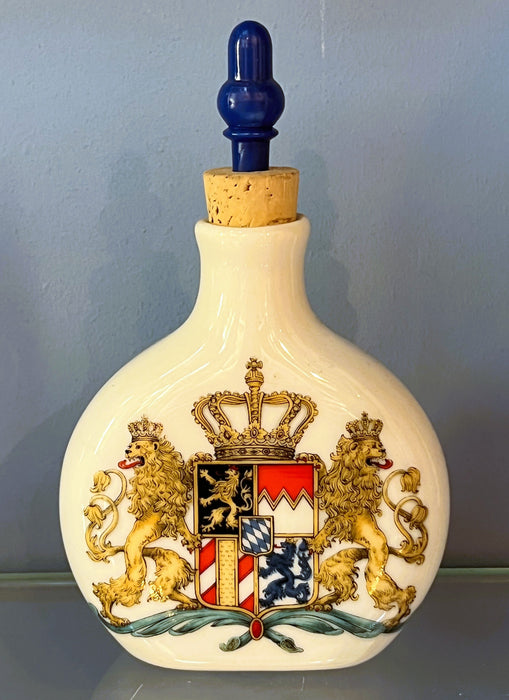Zimmermann Schnupftabakflasche klein mit Stöpsel mit bayrischen Adelswappen