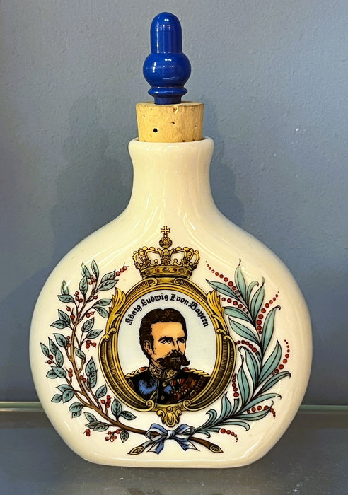 Zimmermann Schnupftabakflasche klein mit Stöpsel König Ludwig II. von Bayern