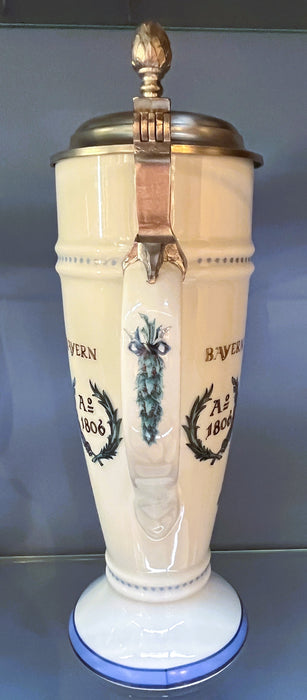 Zimmermann Bierseidel Bier-Krug mit Zinndeckel 0,5l Wappen, Löwen & Jahreszahl 1806