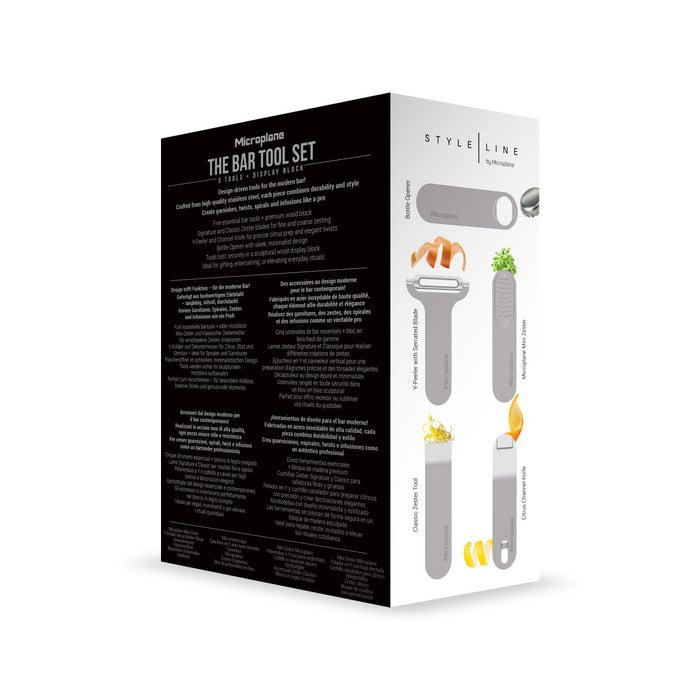 Microplane STYLE LINE  Bar Tool Set 6-Piece Nordic Ash