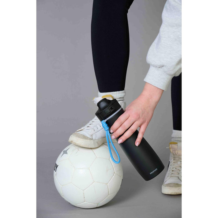 PROFINO Sport-Flasche Active, 600 ml, Edelstahl, schwarz