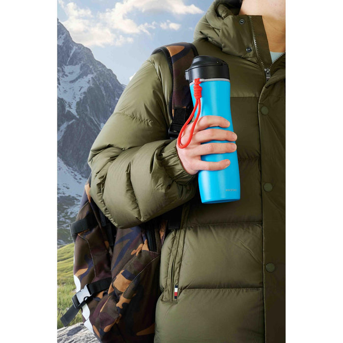 PROFINO Sport-Flasche Active, 600 ml, Edelstahl, blau