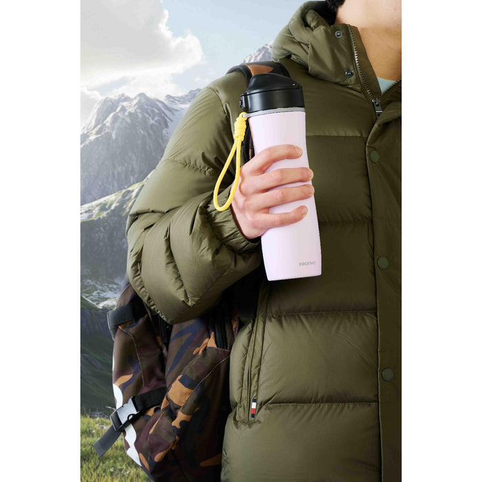 PROFINO Sport-Flasche Active, 600 ml, Edelstahl, Flieder