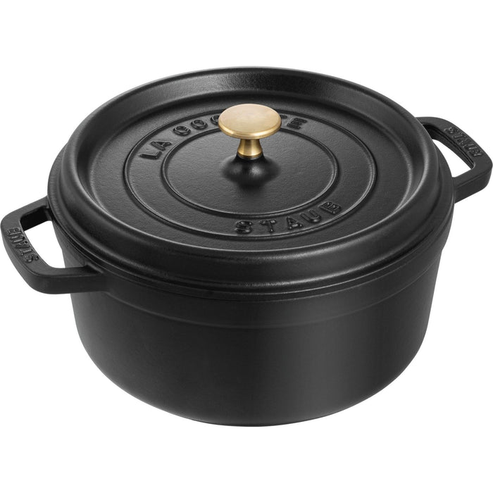 STAUB Cocotte, 28 cm | Schwarz | rund | Gusseisen