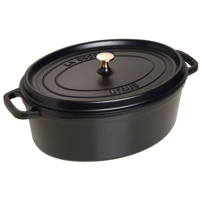 STAUB Cocotte, 37 cm | Schwarz | oval | Gusseisen