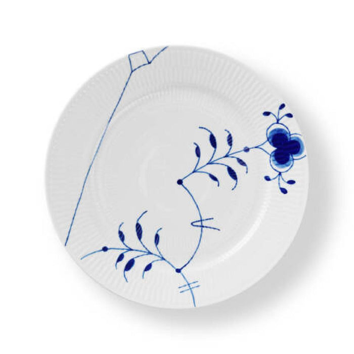 Royal Copenhagen Mega Blau Gerippt Teller, Dekoration 9, Limited Edition, 27 cm