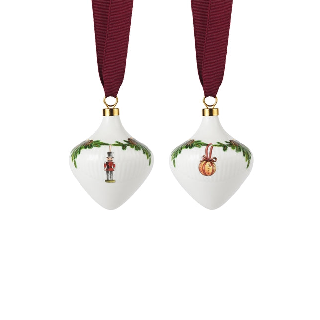 Royal Copenhagen Star Fluted Christmas Ornament, 8,5 cm, 2 Stk.