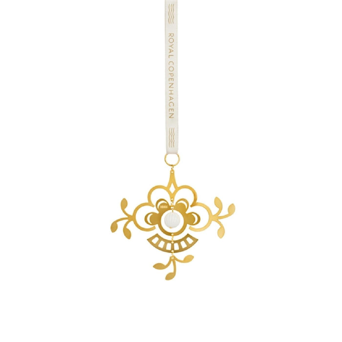 Royal Copenhagen Christmas Vergoldetes Weihnachtsornament Blume 10cm
