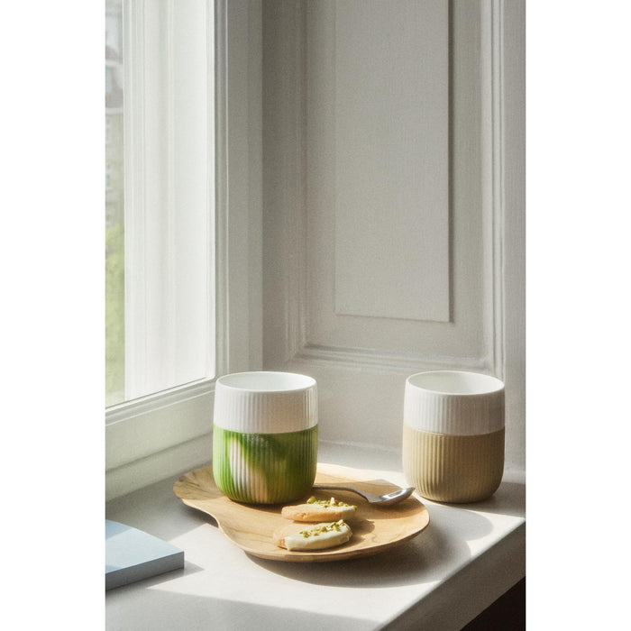 Royal Copenhagen Fluted Contrast Becher, Green Grass, 35 cl