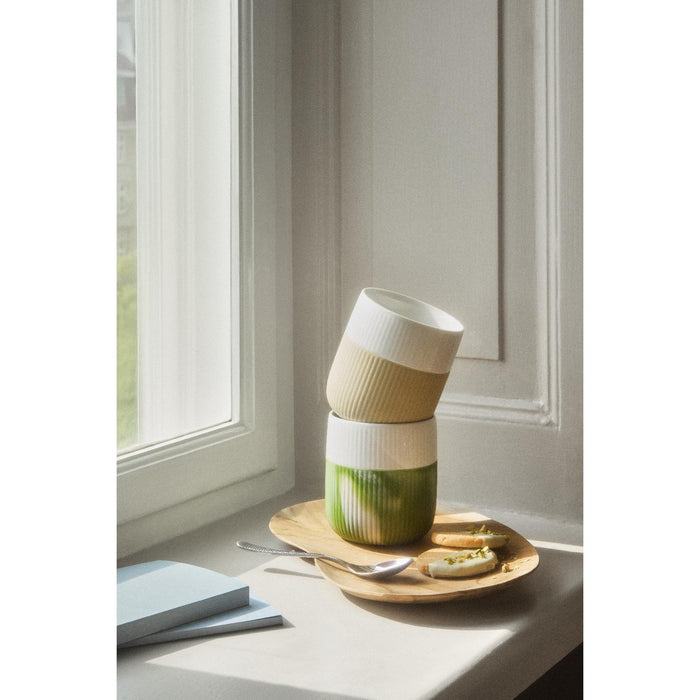 Royal Copenhagen Fluted Contrast Becher, Green Grass, 35 cl