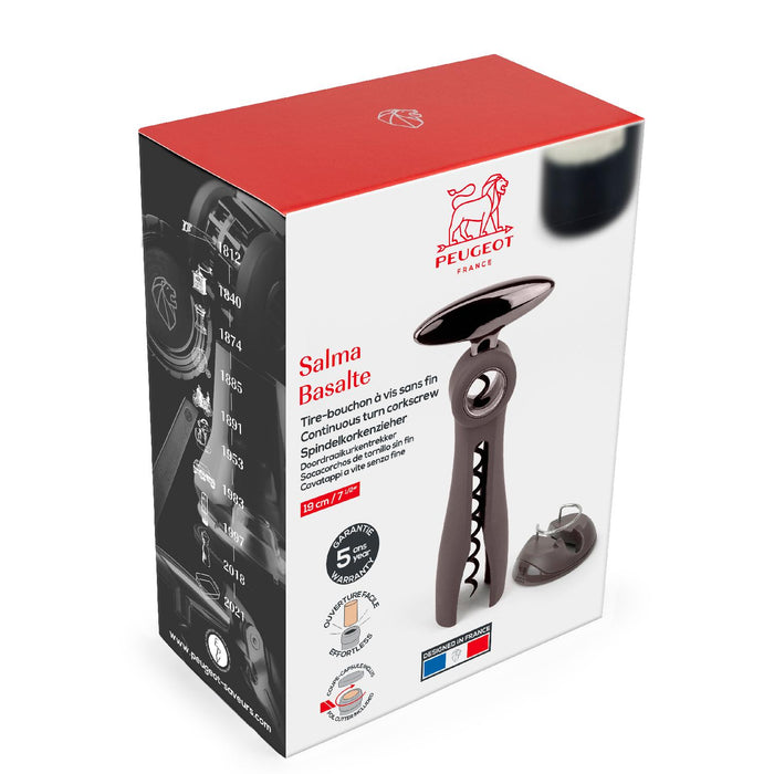 Peugeot SALMA Korkenzieher mit Kapselschneiderring basalt 19 cm