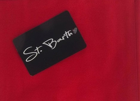 St. Barth Kochschürze Rot Küchenschürze mit Tasche Schürze 85cm 100% Baumwolle