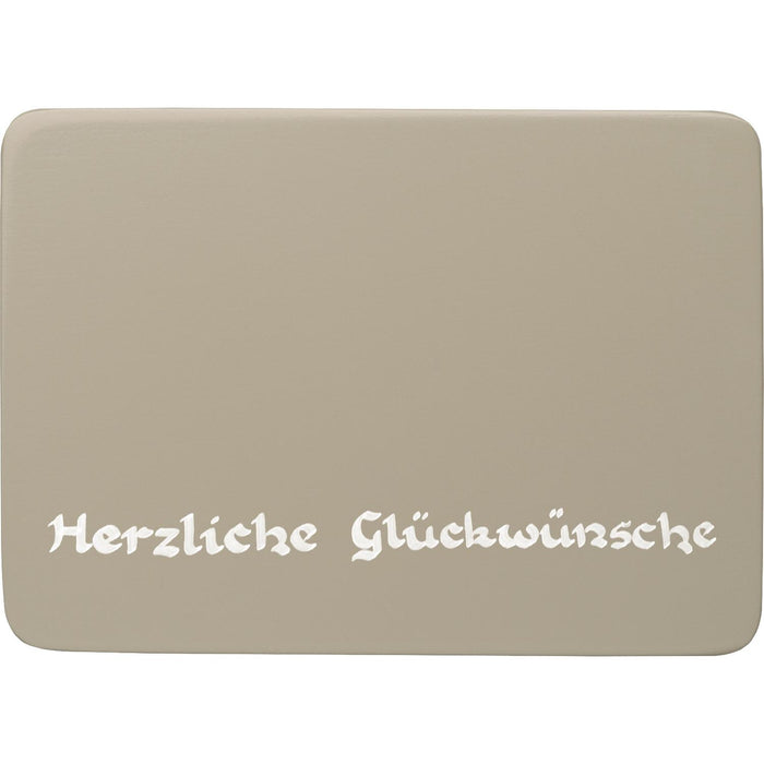 Wendt & Kühn Beschriftete Sockelplatte, silbergrau, „Herzliche Glückwünsche“