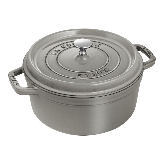 STAUB Cocotte, 24 cm | Graphit-Grau | rund | Gusseisen