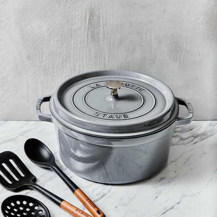 STAUB Cocotte, 24 cm | Graphit-Grau | rund | Gusseisen