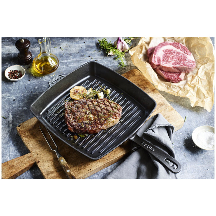 STAUB American Grill, 26 cm | Schwarz | quadratisch | Gusseisen