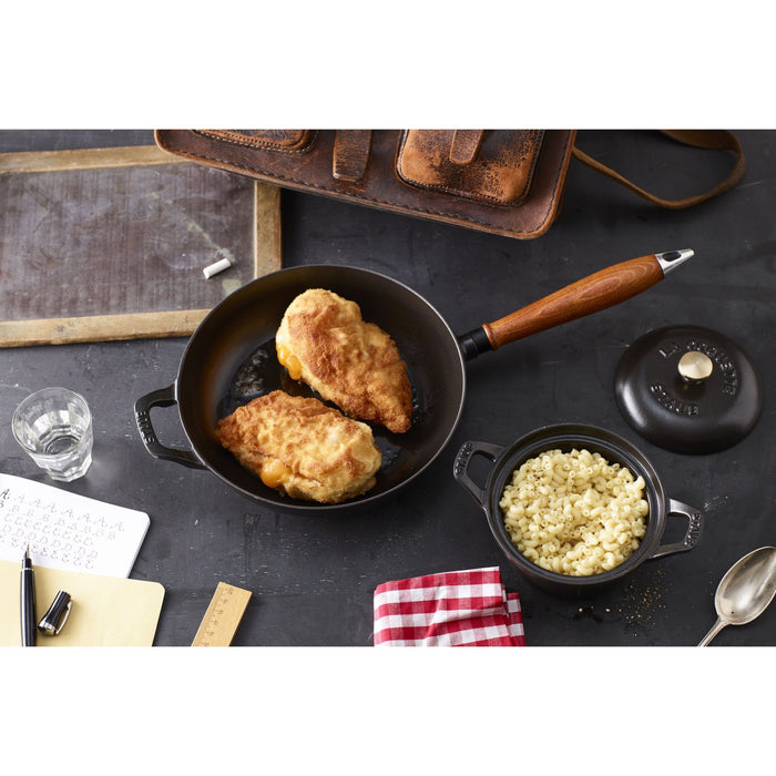 STAUB Bratpfanne, 24 cm | Schwarz | rund | Gusseisen