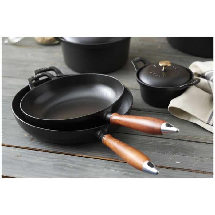 STAUB Bratpfanne, 24 cm | Schwarz | rund | Gusseisen