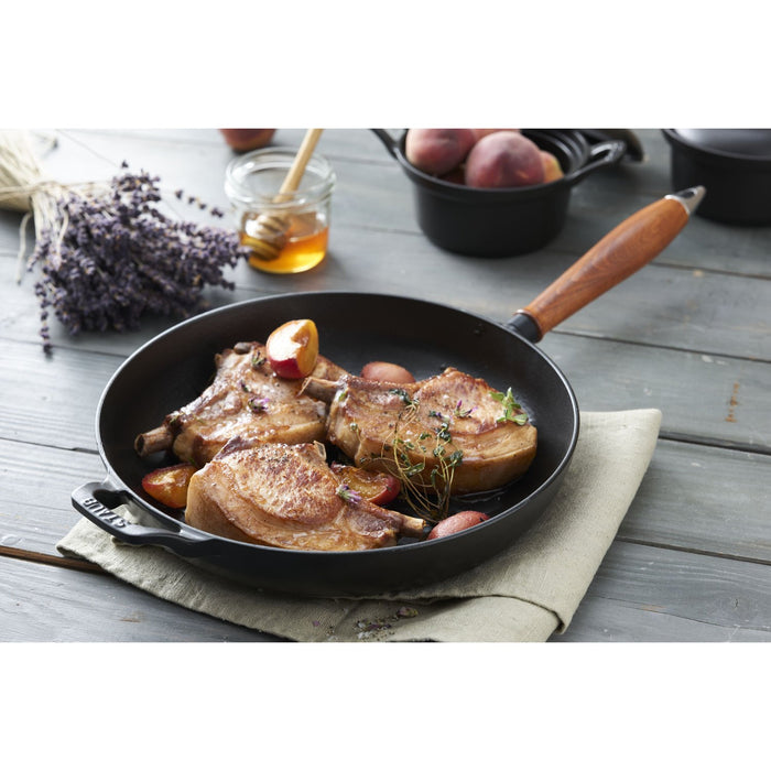 STAUB Bratpfanne, 28 cm | Schwarz | rund | Gusseisen