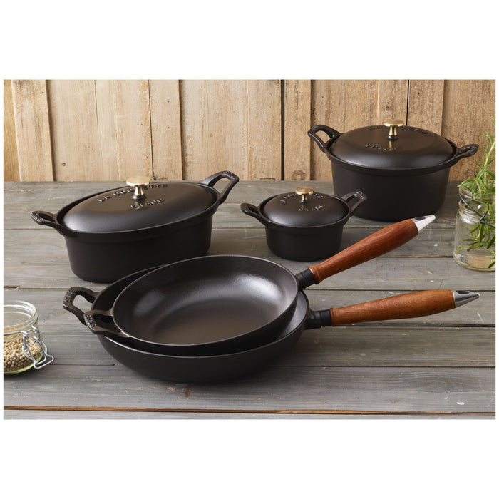 STAUB Bratpfanne, 28 cm | Schwarz | rund | Gusseisen
