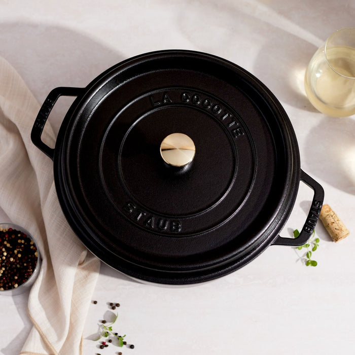 STAUB Cocotte, 26 cm | Schwarz | rund | Gusseisen