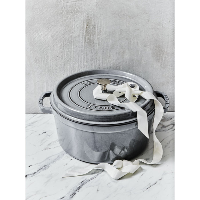 STAUB Cocotte, 28 cm | Graphit-Grau | rund | Gusseisen