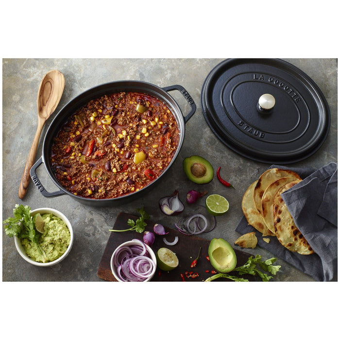 STAUB Cocotte, 31 cm | Schwarz | oval | Gusseisen