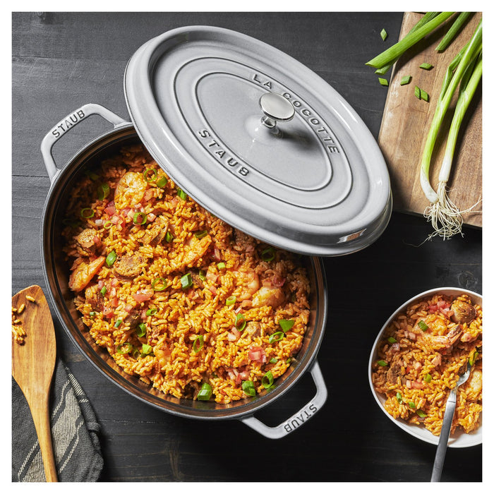 STAUB Cocotte, 31 cm | Graphit-Grau | oval | Gusseisen