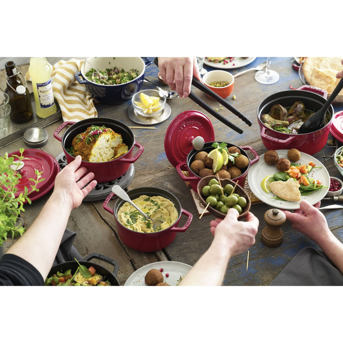 STAUB Cocotte, 22 cm | Kirsch-Rot | rund | Gusseisen