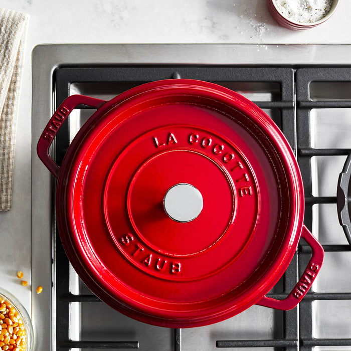 STAUB Cocotte, 24 cm | Kirsch-Rot | rund | Gusseisen