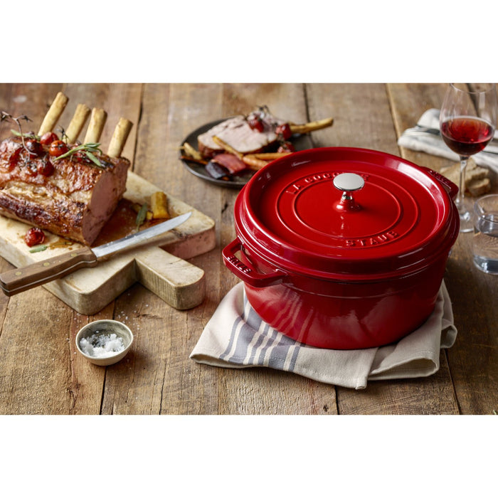 STAUB Cocotte, 30 cm | Kirsch-Rot | rund | Gusseisen