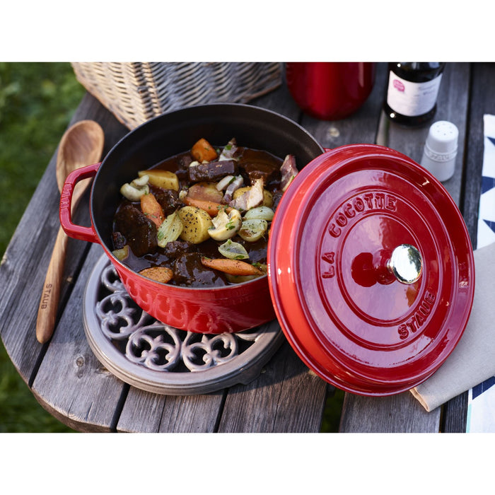 STAUB Cocotte, 30 cm | Kirsch-Rot | rund | Gusseisen