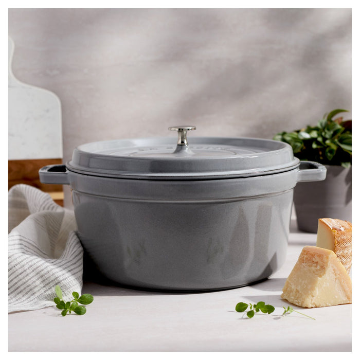 STAUB Cocotte, 30 cm | Graphit-Grau | rund | Gusseisen