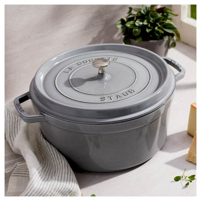STAUB Cocotte, 30 cm | Graphit-Grau | rund | Gusseisen