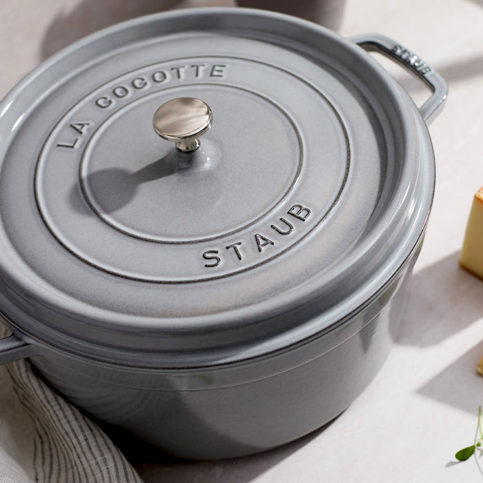 STAUB Cocotte, 30 cm | Graphit-Grau | rund | Gusseisen