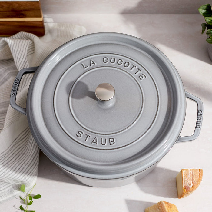 STAUB Cocotte, 30 cm | Graphit-Grau | rund | Gusseisen