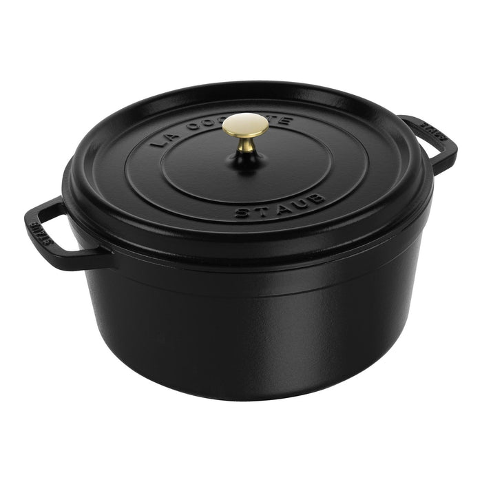 STAUB Cocotte, 30 cm | Schwarz | rund | Gusseisen