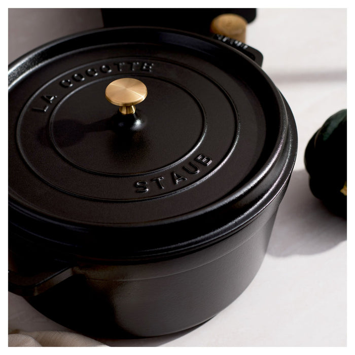 STAUB Cocotte, 30 cm | Schwarz | rund | Gusseisen