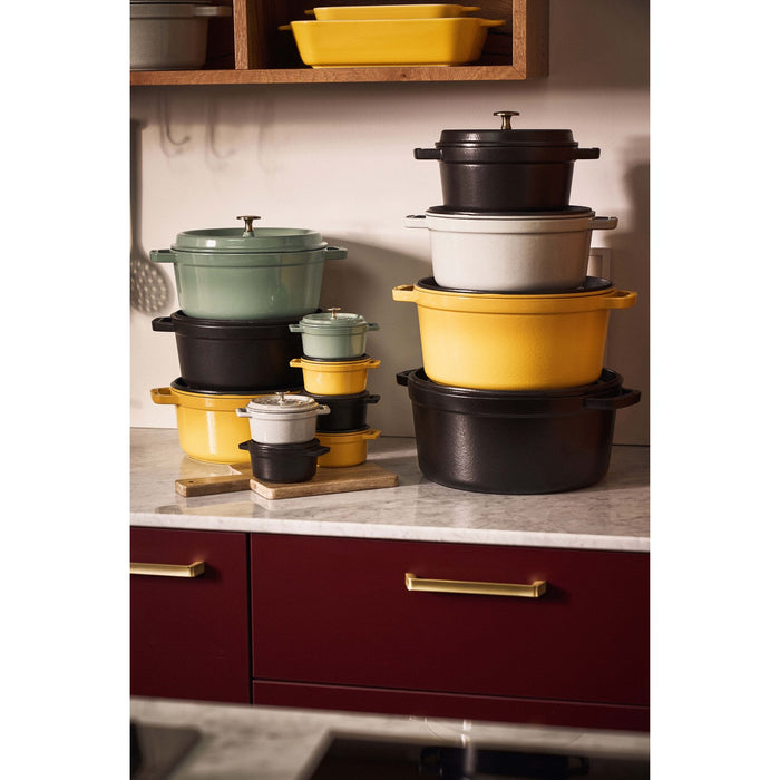 STAUB Cocotte, 34 cm | Schwarz | rund | Gusseisen
