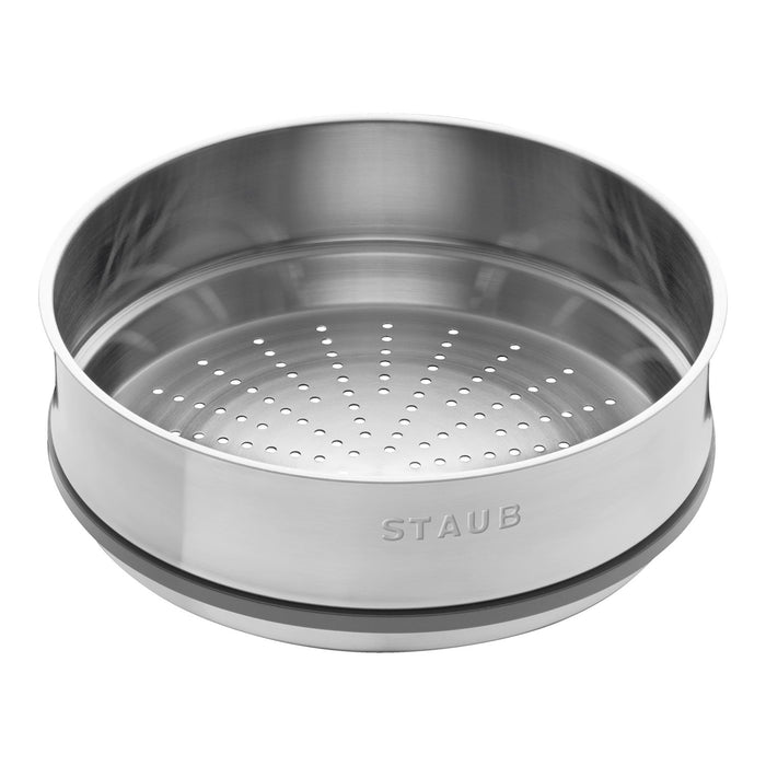 STAUB Cocotte mit Dämpfeinsatz, 26 cm | Schwarz | rund | Gusseisen