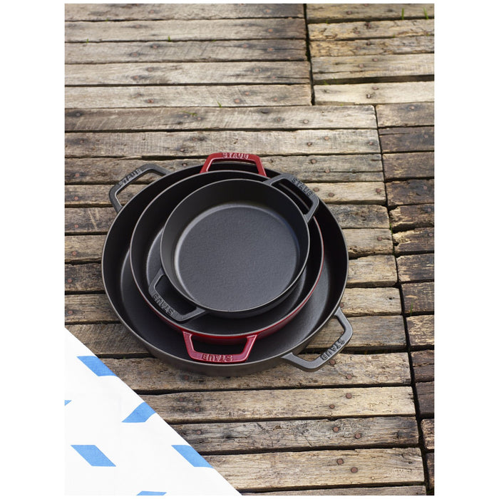 STAUB Paella-Pfanne, 34 cm | Schwarz | rund | Gusseisen
