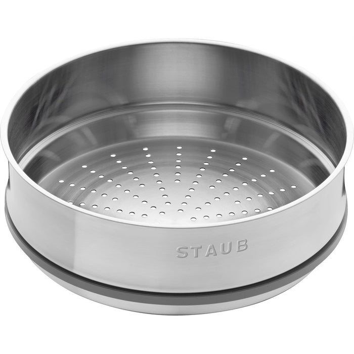 STAUB Cocotte mit Dämpfeinsatz, 24 cm | Kirsch-Rot | rund | Gusseisen