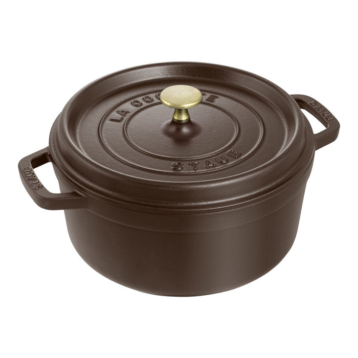 STAUB Cocotte, 22 cm | Chocolate | rund | Gusseisen