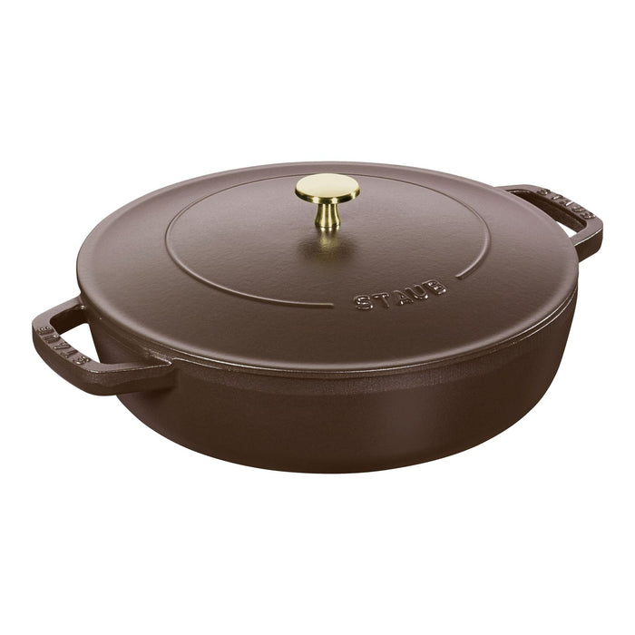 STAUB Schmorpfanne Chistera, 24 cm | rund | Gusseisen | Chocolate